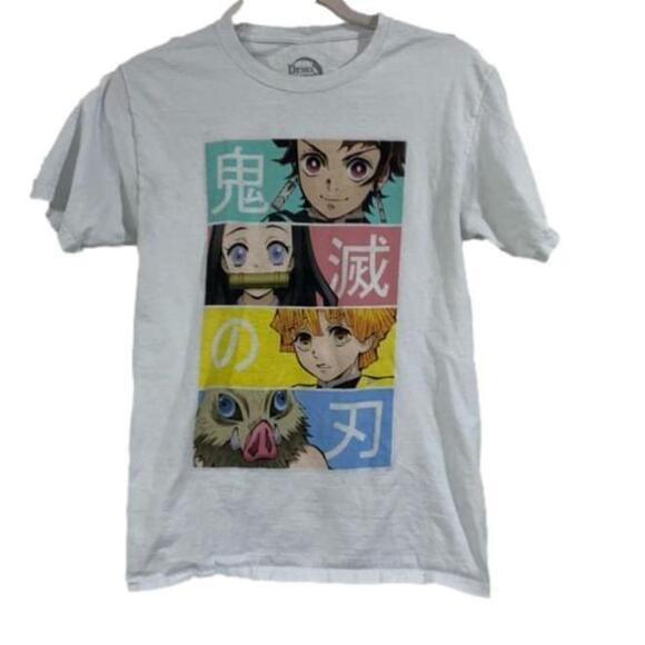 Demon Slayer Other - Unisex Demon Slayer Licensed Graphic T-Shirt - Gray - Size S